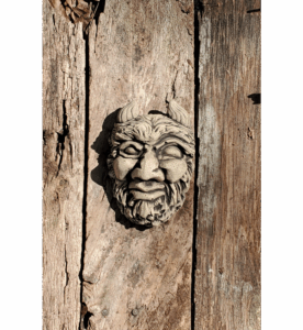 Photo of hand cast cement face by Terry Massey